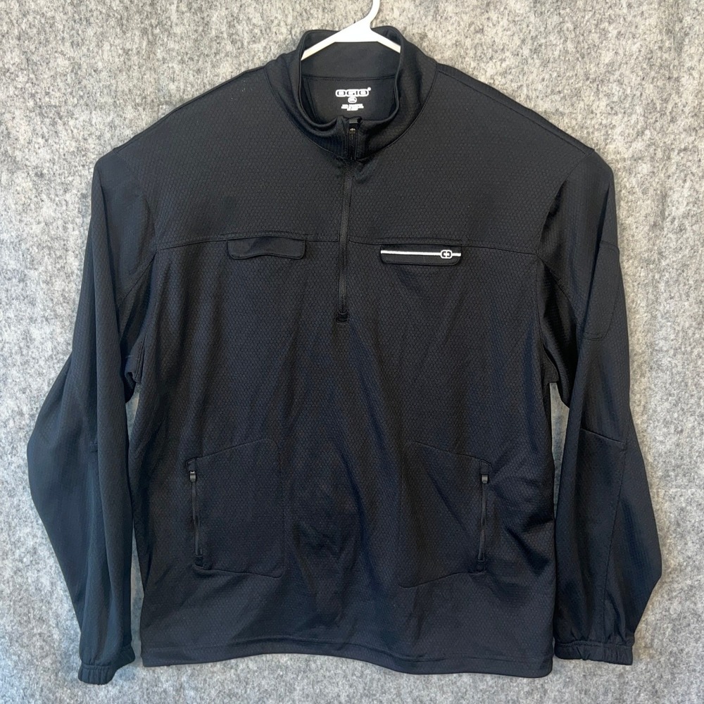 OGIO Men's 2XL Black 1/4 Zip‎ Pullover Textured Performance Jacket Mock Neck